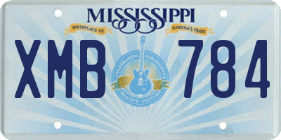 MS license plate XMB784