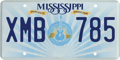 MS license plate XMB785