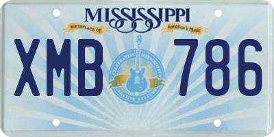 MS license plate XMB786