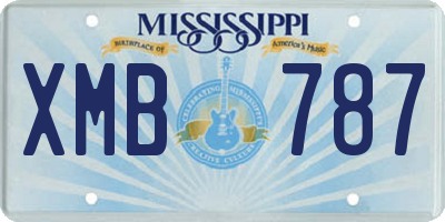 MS license plate XMB787