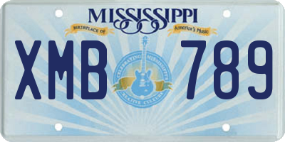 MS license plate XMB789
