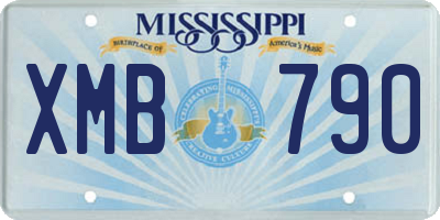 MS license plate XMB790
