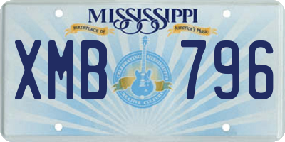 MS license plate XMB796