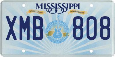 MS license plate XMB808
