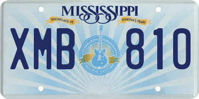 MS license plate XMB810