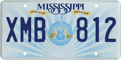 MS license plate XMB812
