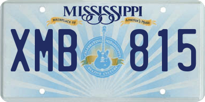 MS license plate XMB815