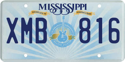 MS license plate XMB816