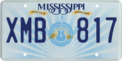 MS license plate XMB817