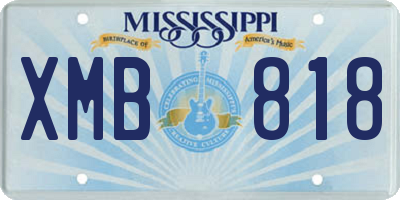 MS license plate XMB818