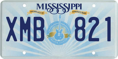 MS license plate XMB821