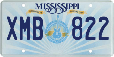 MS license plate XMB822
