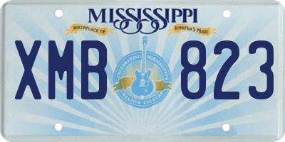 MS license plate XMB823