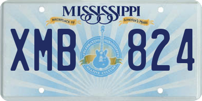 MS license plate XMB824