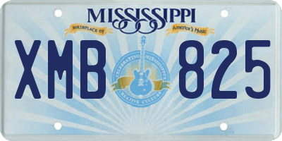 MS license plate XMB825