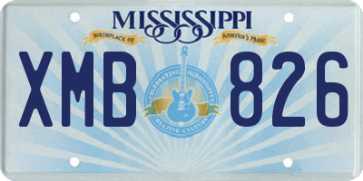 MS license plate XMB826