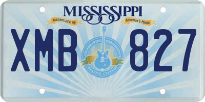 MS license plate XMB827