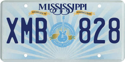MS license plate XMB828