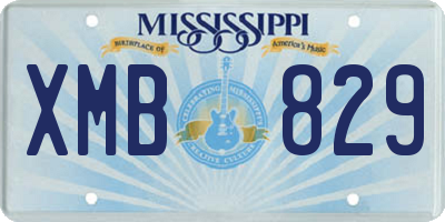 MS license plate XMB829