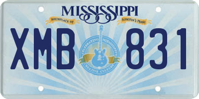 MS license plate XMB831