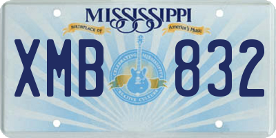 MS license plate XMB832