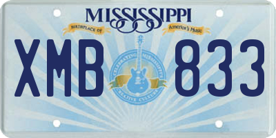 MS license plate XMB833