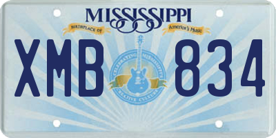 MS license plate XMB834