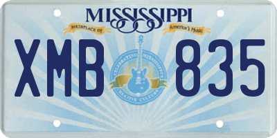 MS license plate XMB835