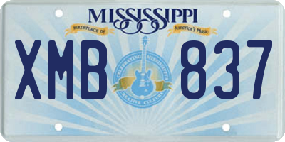 MS license plate XMB837