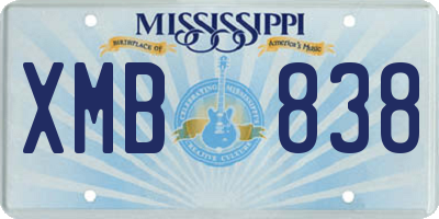 MS license plate XMB838