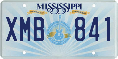 MS license plate XMB841