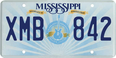 MS license plate XMB842