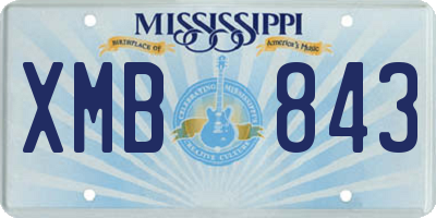 MS license plate XMB843
