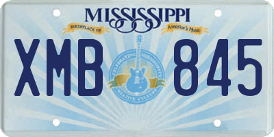 MS license plate XMB845