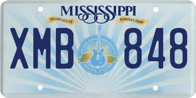 MS license plate XMB848