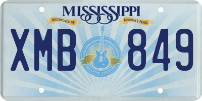 MS license plate XMB849