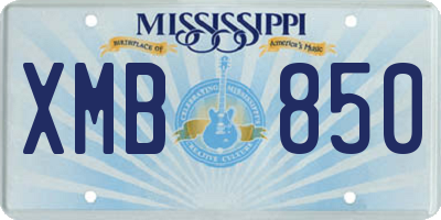 MS license plate XMB850