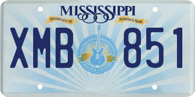 MS license plate XMB851