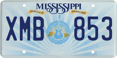 MS license plate XMB853