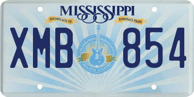 MS license plate XMB854