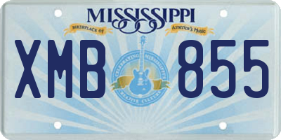 MS license plate XMB855
