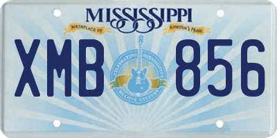 MS license plate XMB856