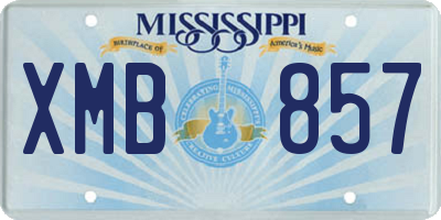 MS license plate XMB857