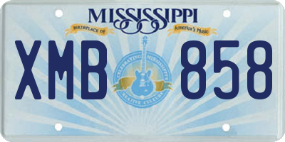 MS license plate XMB858