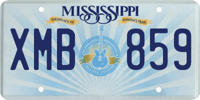 MS license plate XMB859