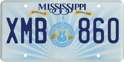 MS license plate XMB860