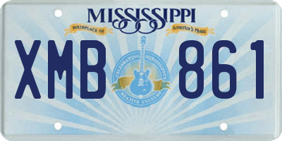 MS license plate XMB861