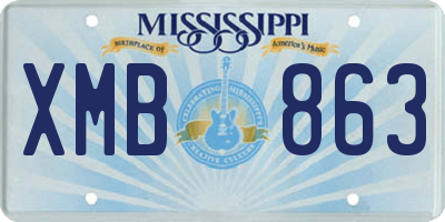 MS license plate XMB863