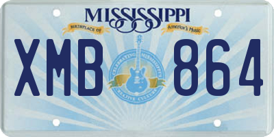 MS license plate XMB864