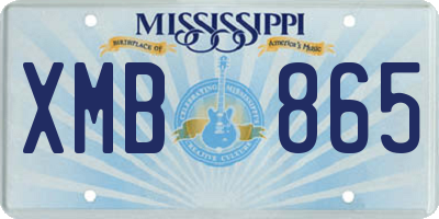 MS license plate XMB865